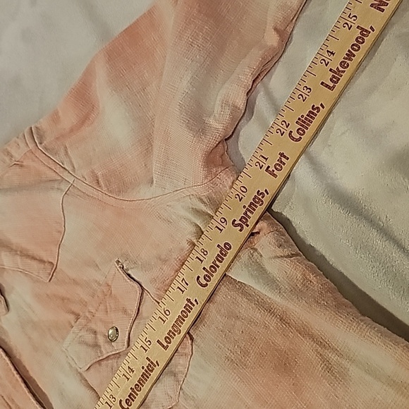 Wrangle retro pink plaid flannel pearl snap shirt Womans large  good condition - Picture 5 of 13